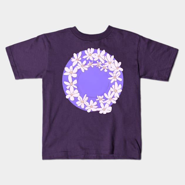 Mother's Day Daisy Chain Flower Wreath (MD23MOD003b) Kids T-Shirt by Maikell Designs